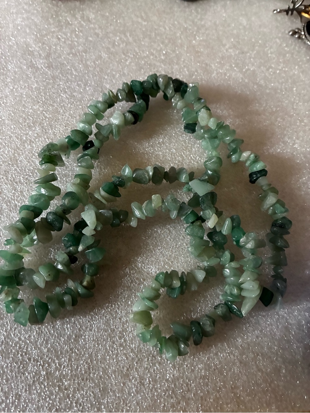 Green Aventurine Chip Beaded Necklace - Unbranded
